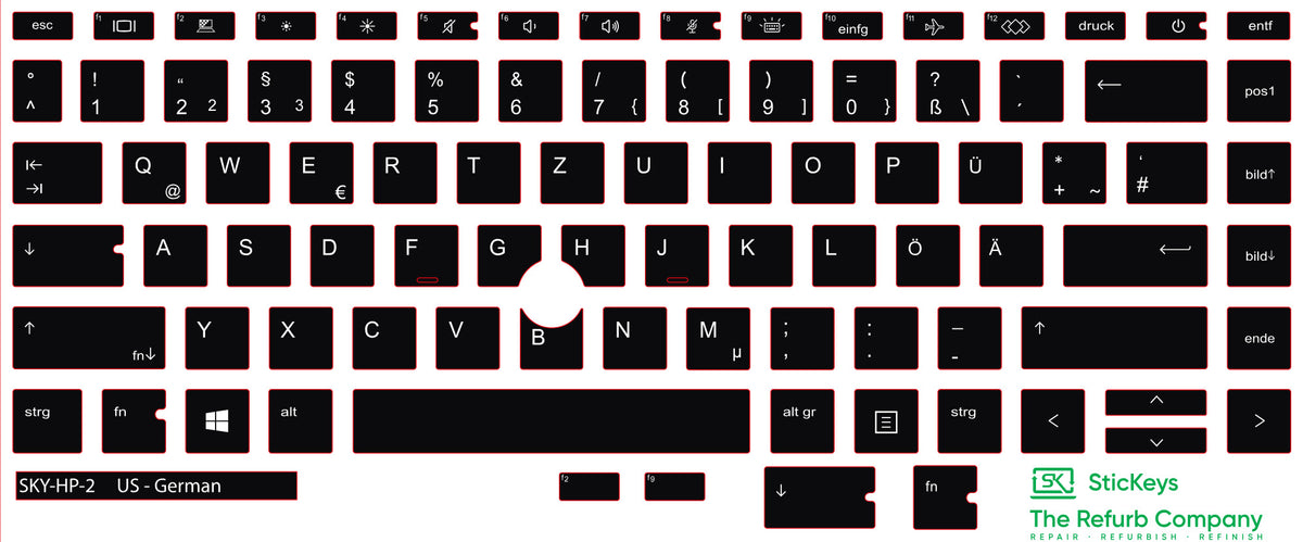 SticKeys for HP EliteBook 745 840 845 G7/G8 - HP Firefly 14 G7
