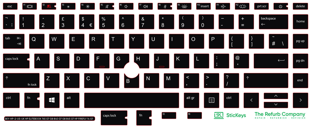 SticKeys for HP EliteBook 745 840 845 G7/G8 - HP Firefly 14 G7