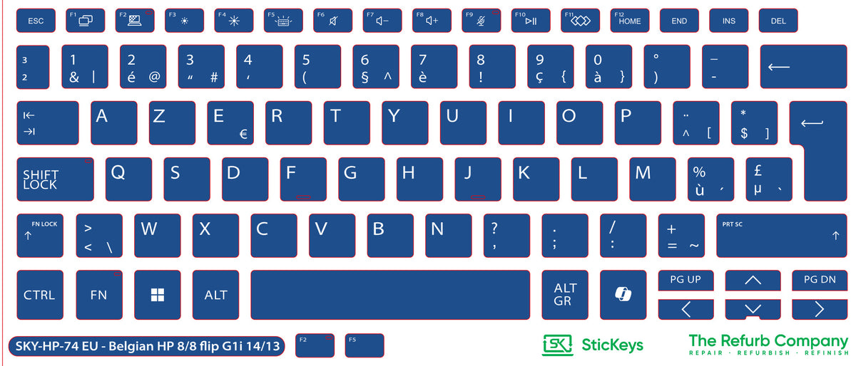 SticKeys for HP 8 G1i 14" / 8 G1i 14" Flip / X G1i 14 AI