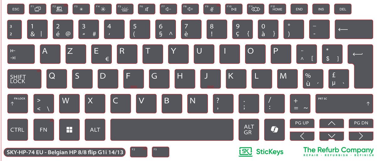 SticKeys for HP 8 G1i 14" / 8 G1i 14" Flip / X G1i 14 AI