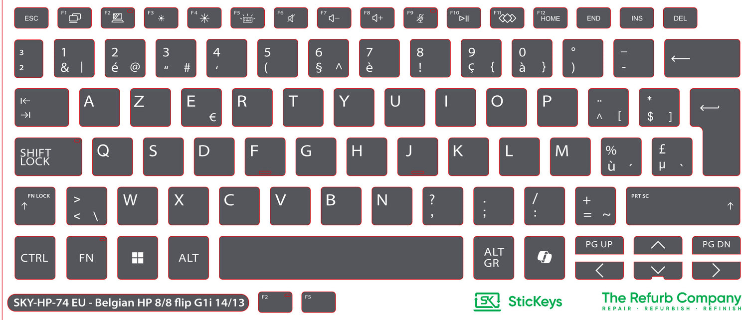 SticKeys for HP 8 G1i 14" / 8 G1i 14" Flip / X G1i 14 AI