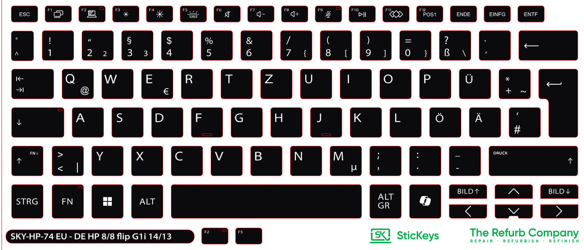 SticKeys for HP 8 G1i 14" / 8 G1i 14" Flip / X G1i 14 AI