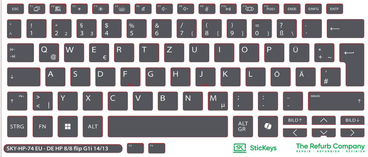 SticKeys for HP 8 G1i 14" / 8 G1i 14" Flip / X G1i 14 AI