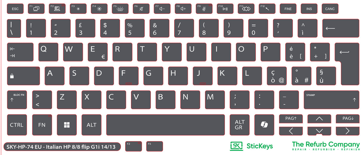 SticKeys for HP 8 G1i 14" / 8 G1i 14" Flip / X G1i 14 AI