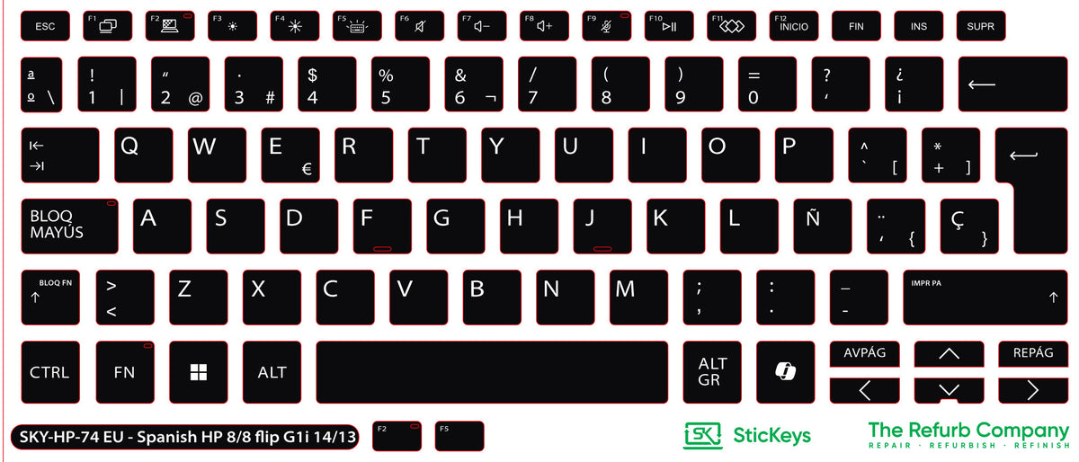 SticKeys for HP 8 G1i 14" / 8 G1i 14" Flip / X G1i 14 AI