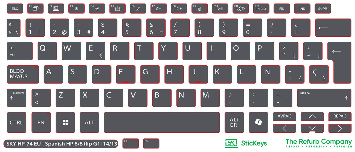 SticKeys for HP 8 G1i 14" / 8 G1i 14" Flip / X G1i 14 AI