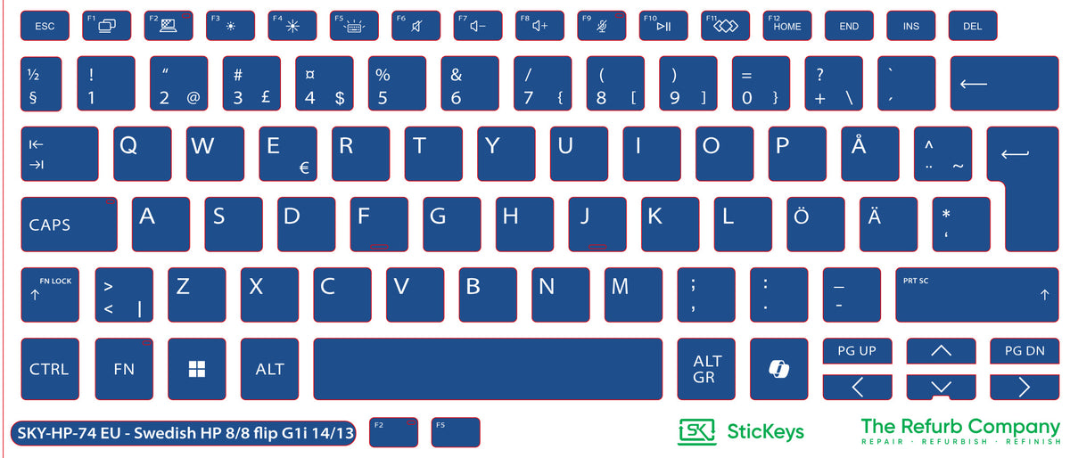 SticKeys for HP 8 G1i 14" / 8 G1i 14" Flip / X G1i 14 AI