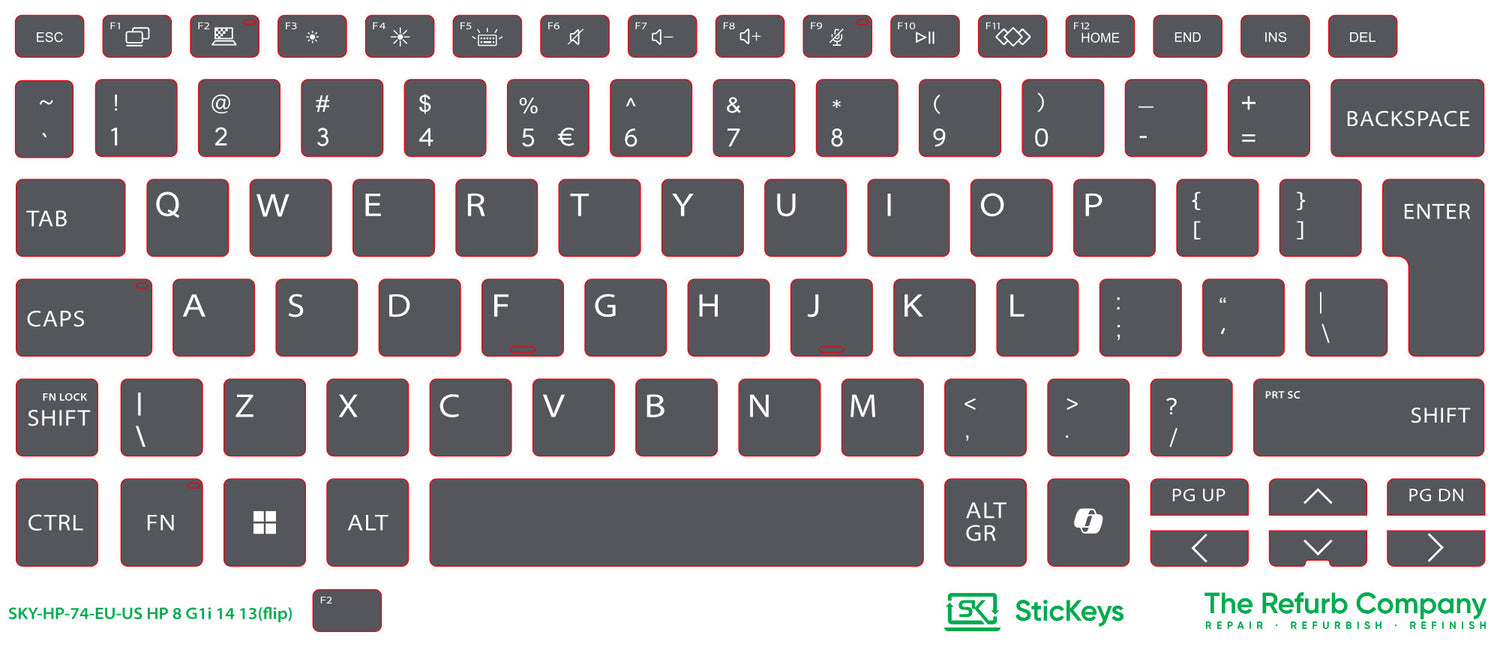 SticKeys for HP 8 G1i 14" / 8 G1i 14" Flip / X G1i 14 AI