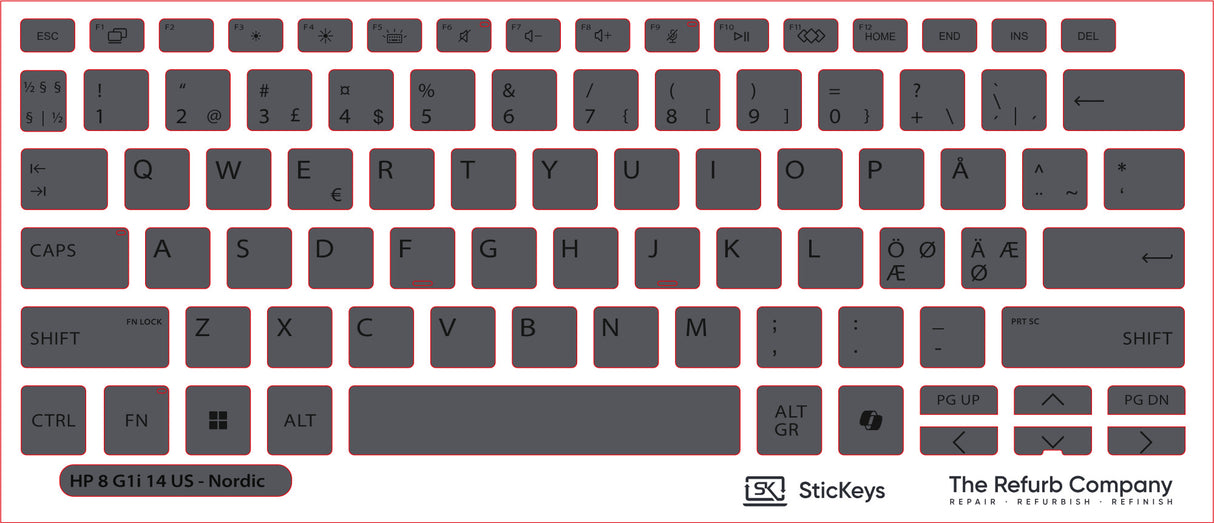 SticKeys for HP 8 G1i 14" / 8 G1i 14" Flip / X G1i 14 AI