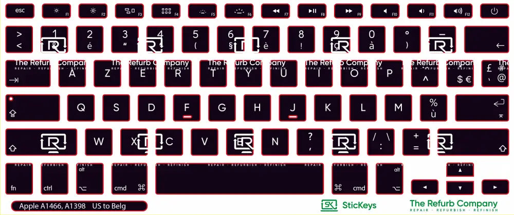 SticKeys® for Apple Macbook Pro A1398, A1502 / Apple Macbook Air 13" A1466