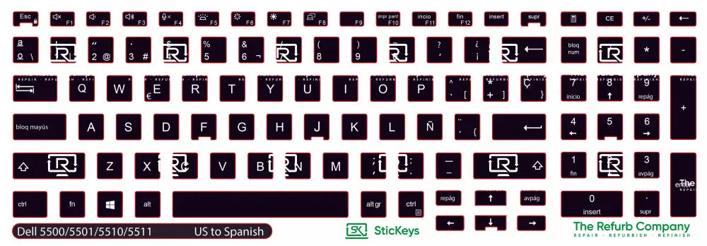 SticKeys® for Dell Latitude 5500,Dell 5501, 5510, 5511