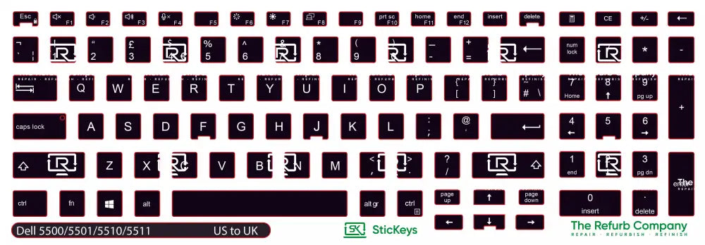 SticKeys® for Dell Latitude 5500,Dell 5501, 5510, 5511