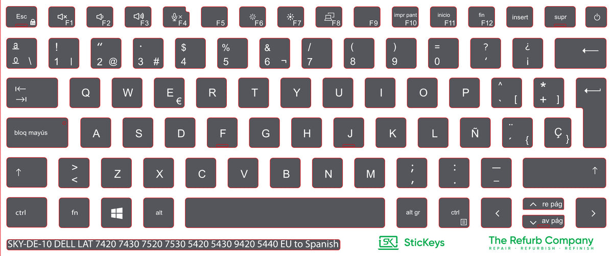 SticKeys for Dell Latitude 5420/5430/5440/7420/7430/7520/7530/9420