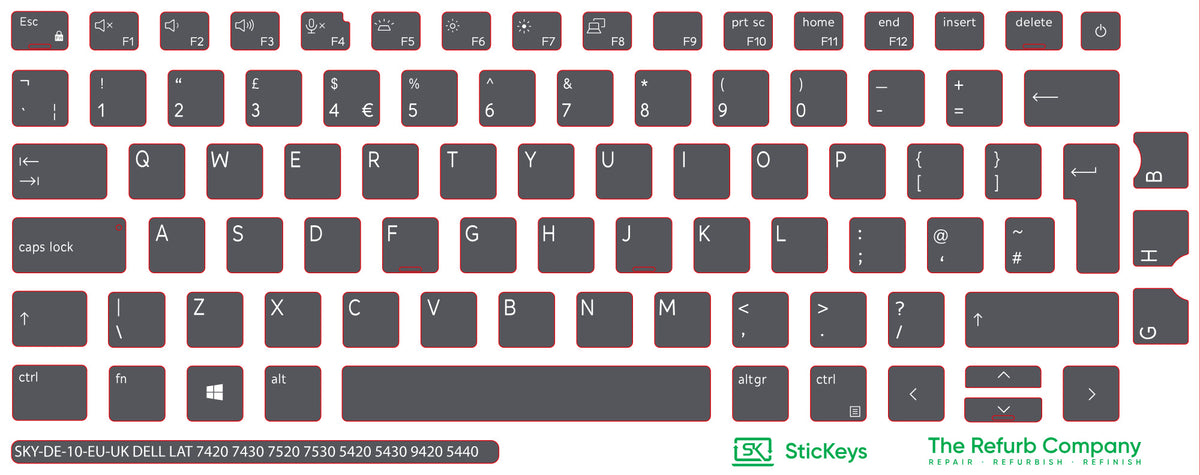 SticKeys for Dell Latitude 5420/5430/5440/7420/7430/7520/7530/9420
