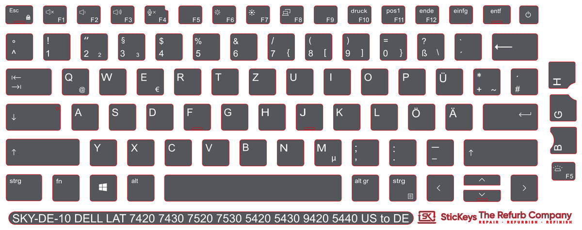 SticKeys for Dell Latitude 5420/5430/5440/7420/7430/7520/7530/9420