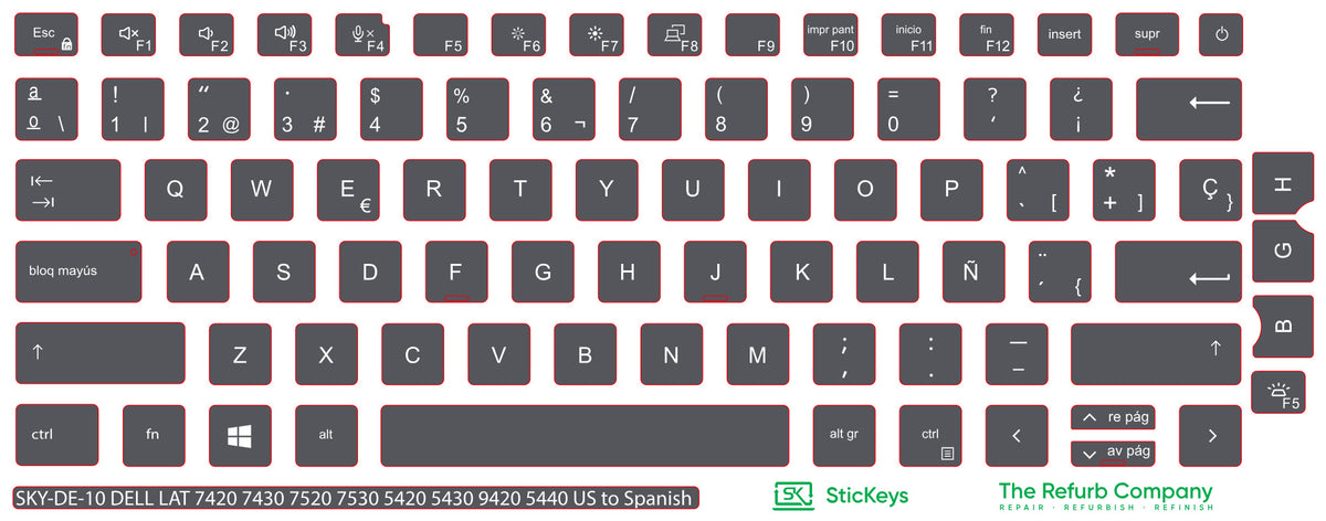 SticKeys for Dell Latitude 5420/5430/5440/7420/7430/7520/7530/9420