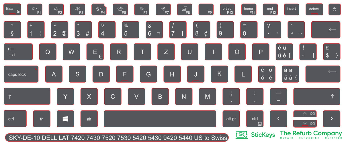 SticKeys for Dell Latitude 5420/5430/5440/7420/7430/7520/7530/9420