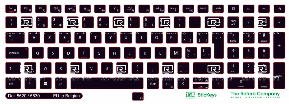 SticKeys® for Dell Latitude 5520, 5530, 5540, 5521, 5531 / Precision 3560, 3570, 3580, 3561, 3571, 3581, 7670, 7680, 7770, 7780