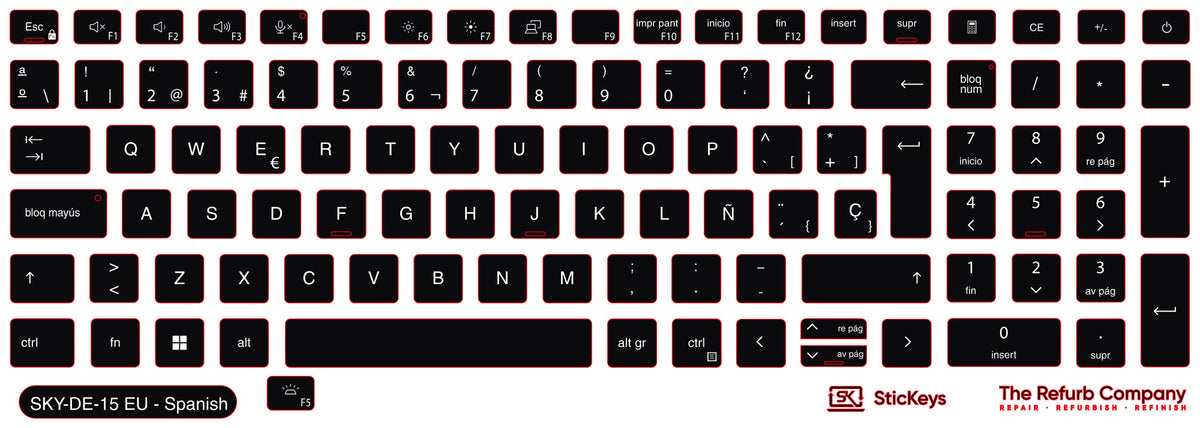 SticKeys for Dell Latitude 5520, 5530, 5540, 5521, 5531 / Precision 3560, 3570, 3580, 3561, 3571, 3581, 7670, 7680, 7770, 7780