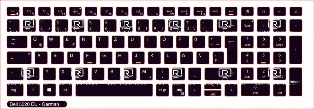 SticKeys® for Dell Latitude 5520, 5530, 5540, 5521, 5531 / Precision 3560, 3570, 3580, 3561, 3571, 3581, 7670, 7680, 7770, 7780