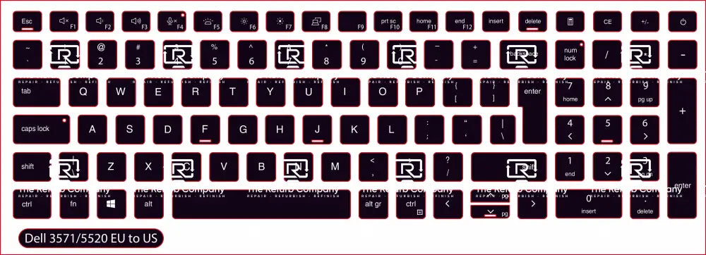 SticKeys® for Dell Latitude 5520, 5530, 5540, 5521, 5531 / Precision 3560, 3570, 3580, 3561, 3571, 3581, 7670, 7680, 7770, 7780