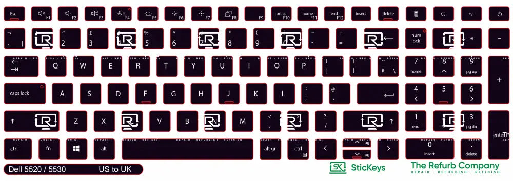 SticKeys® for Dell Latitude 5520, 5530, 5540, 5521, 5531 / Precision 3560, 3570, 3580, 3561, 3571, 3581, 7670, 7680, 7770, 7780