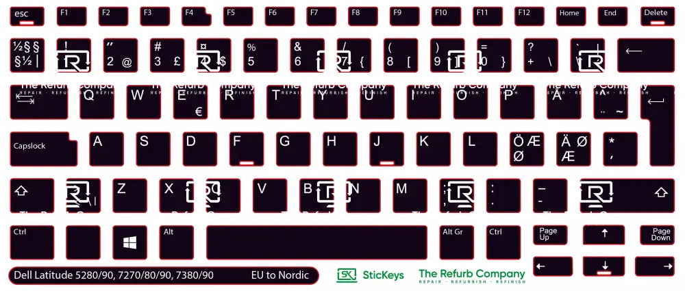 SticKeys® for Dell Latitude 5280, 5290, 7270, 7280, 7290, 7380, 7390