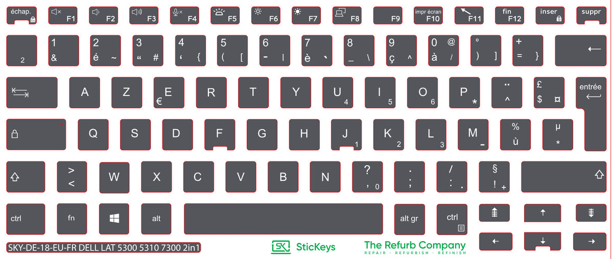 SticKeys for Dell Latitude 5300, 5310, 7300 2in1
