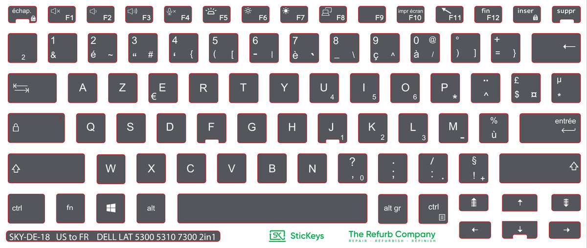 SticKeys for Dell Latitude 5300, 5310, 7300 2in1