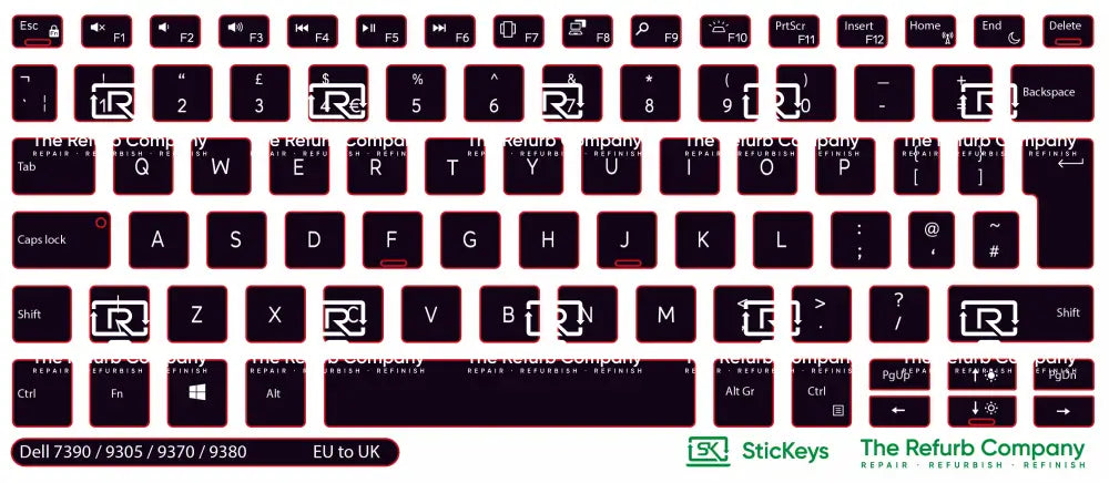 SticKeys® for Dell XPS 7390, 9305, 9370, 9380