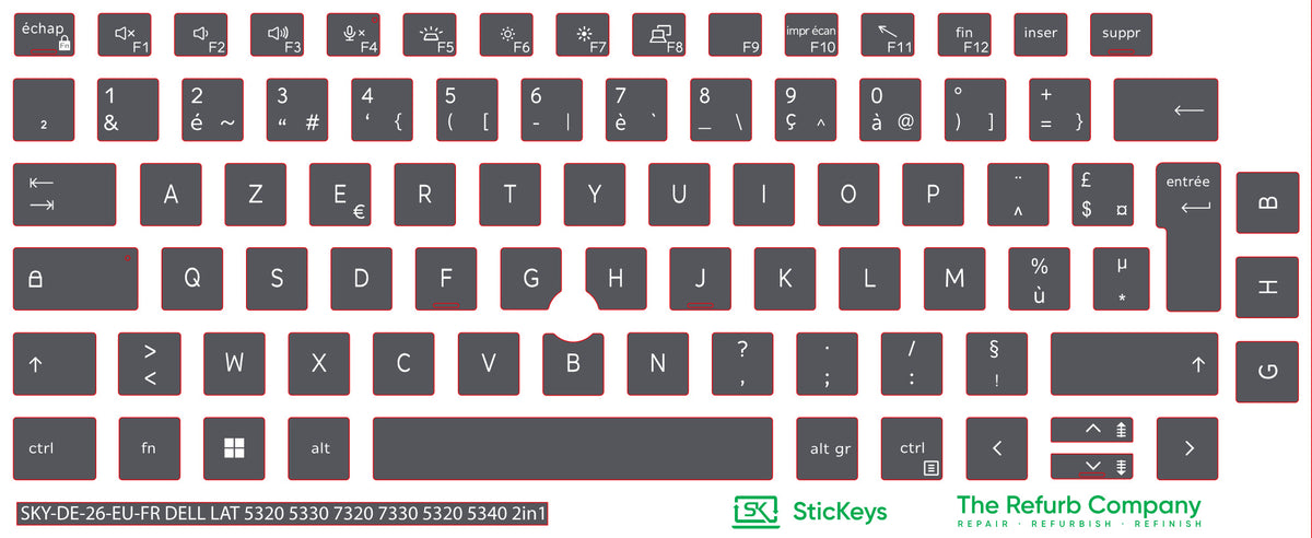 SticKeys for Dell Latitude 5320, 5330, 7320, 7330, 5320 2in1