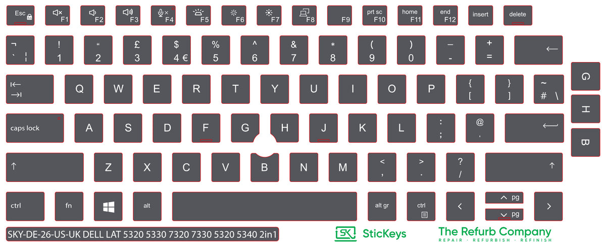 SticKeys for Dell Latitude 5320, 5330, 7320, 7330, 5320 2in1