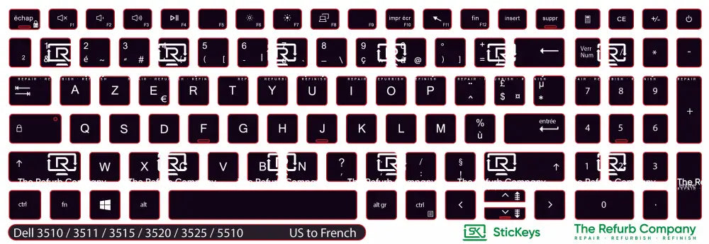 SticKeys® for Dell Inspiron 3511, 3515, 5510 / Dell Latitude 3520