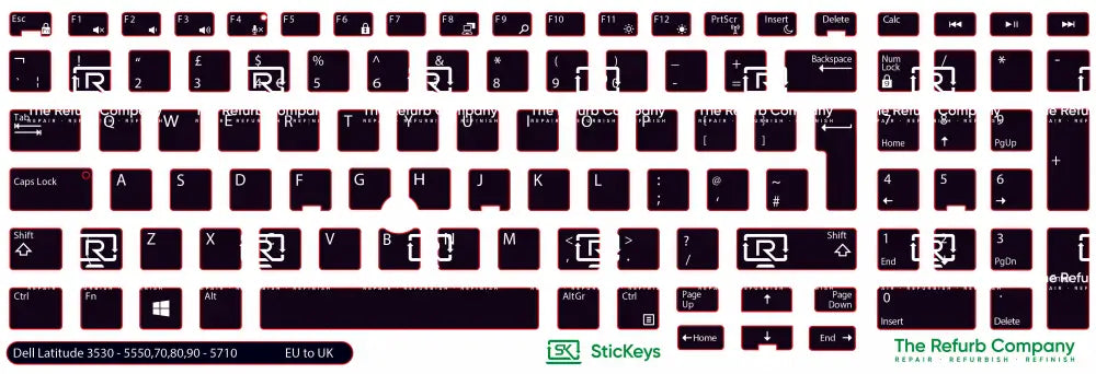 SticKeys® for Dell Latitude 3530, 5550, 5570, 5580, 5590, 5591 / Dell Precision 7510, 7520