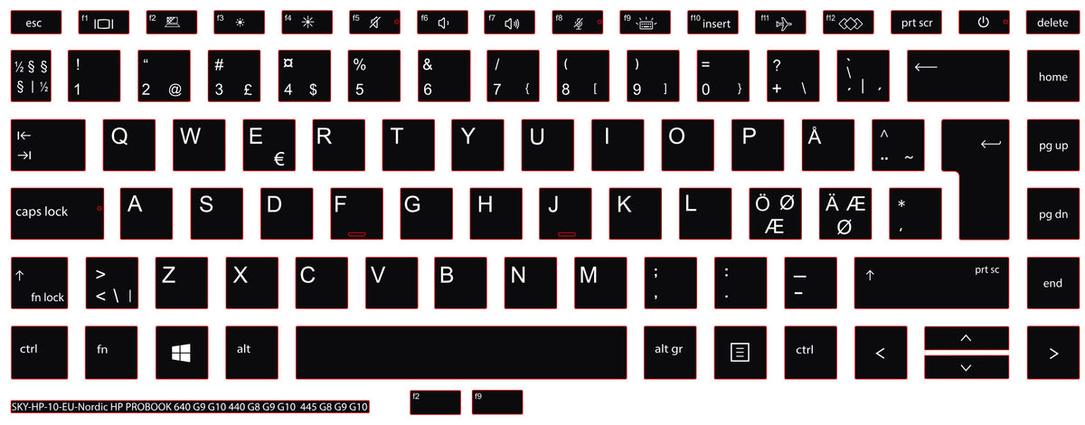SticKeys for HP EliteBook 640 645 G9, G10 / ProBook 440 G8, G9, G10 / ProBook 445 G8, G9, G10