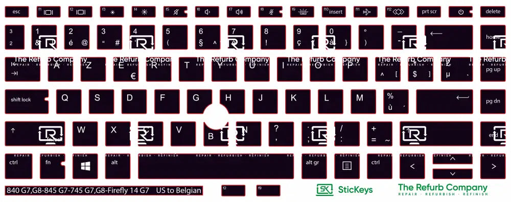 SticKeys® for HP Elitebook 745 G7,745 G8, 840 G7, 840 G8, 845 G7 - HP Firefly 14 G7