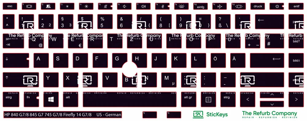 SticKeys® for HP Elitebook 745 G7,745 G8, 840 G7, 840 G8, 845 G7 - HP Firefly 14 G7