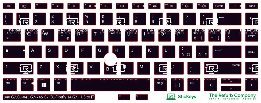 SticKeys® for HP Elitebook 745 G7,745 G8, 840 G7, 840 G8, 845 G7 - HP Firefly 14 G7