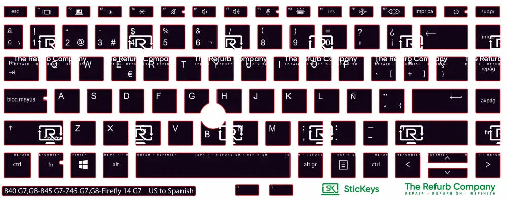 SticKeys® for HP Elitebook 745 G7,745 G8, 840 G7, 840 G8, 845 G7 - HP Firefly 14 G7