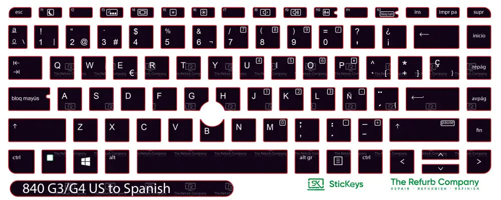 SticKeys® for HP Elitebook 840 G3, G4 / HP Probook 640 G2, G3