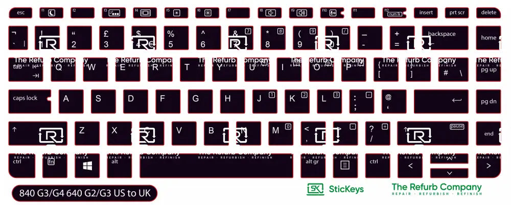 SticKeys® for HP Elitebook 840 G3, G4 / HP Probook 640 G2, G3