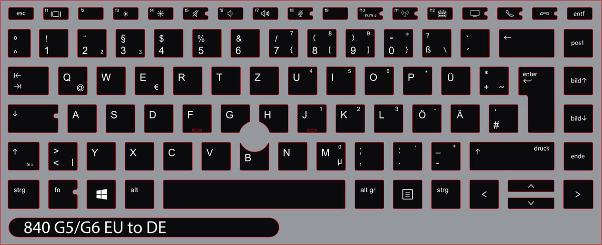 SticKeys for HP EliteBook 840 845 G5, G6, / 745 G6 / HP Studio x360 G5