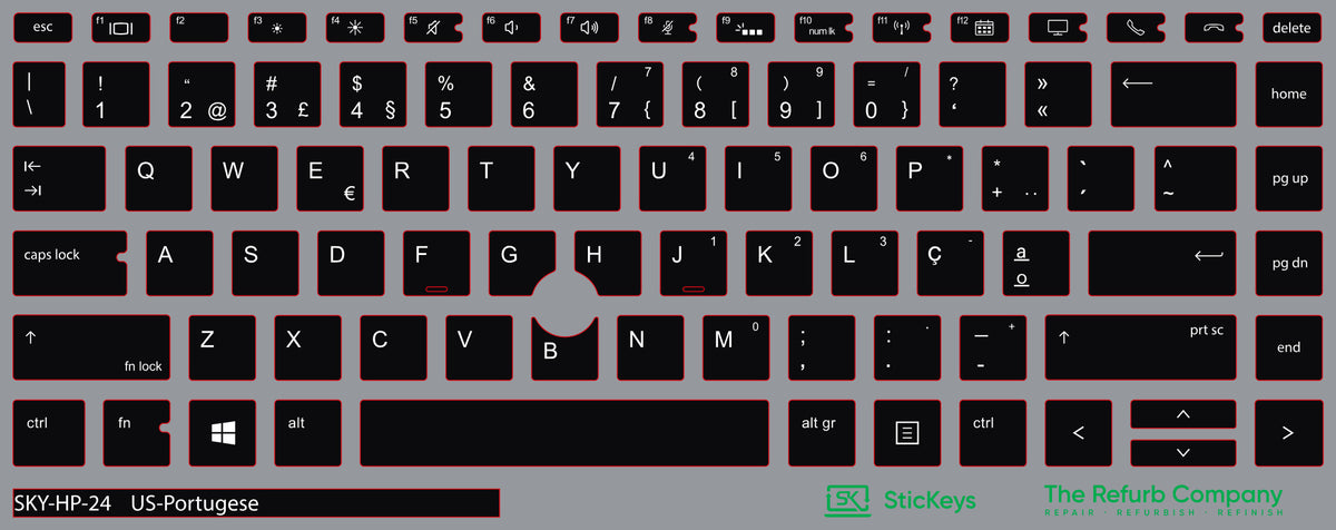 SticKeys for HP EliteBook 840 845 G5, G6, / 745 G6 / HP Studio x360 G5
