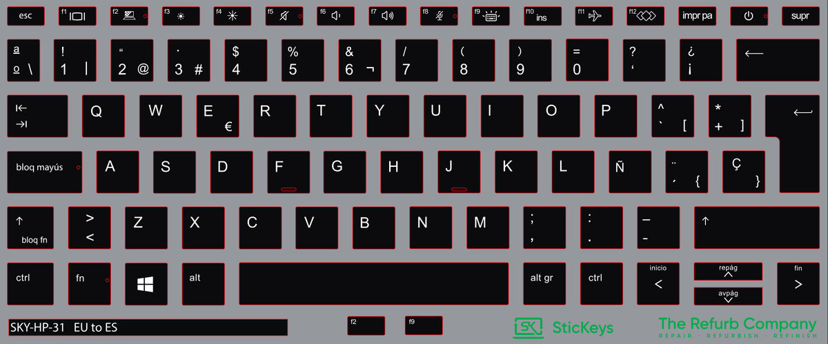 SticKeys for HP EliteBook 830 G7, G8,  x360 830 G7/G8, 430 G8, 630 G7/G8/G10