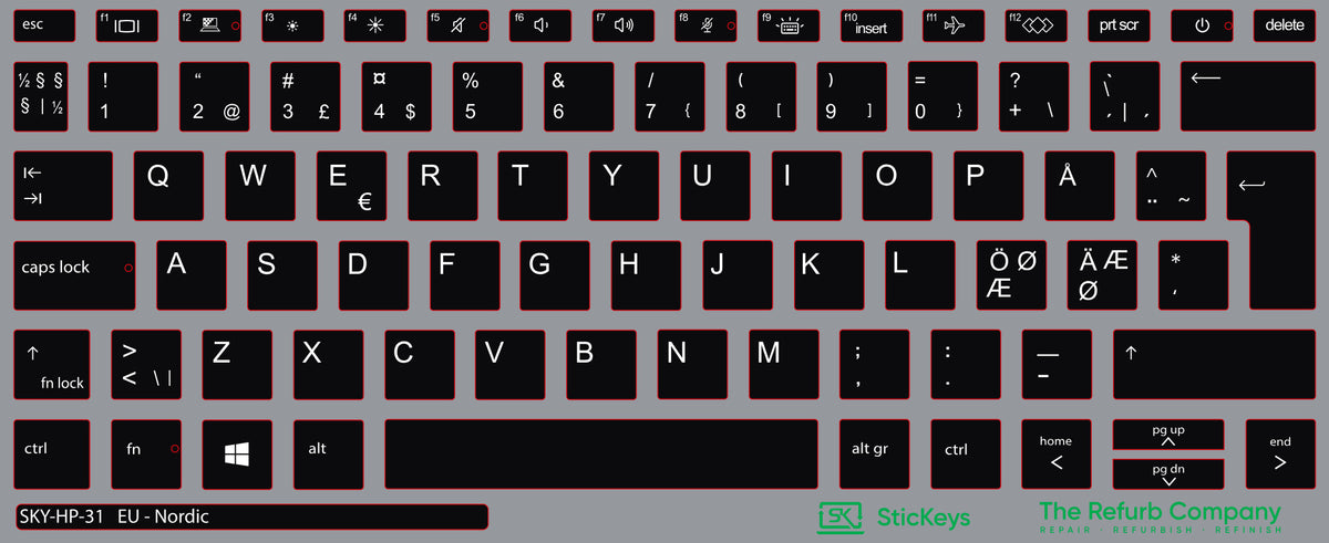 SticKeys for HP EliteBook 830 G7, G8,  x360 830 G7/G8, 430 G8, 630 G7/G8/G10