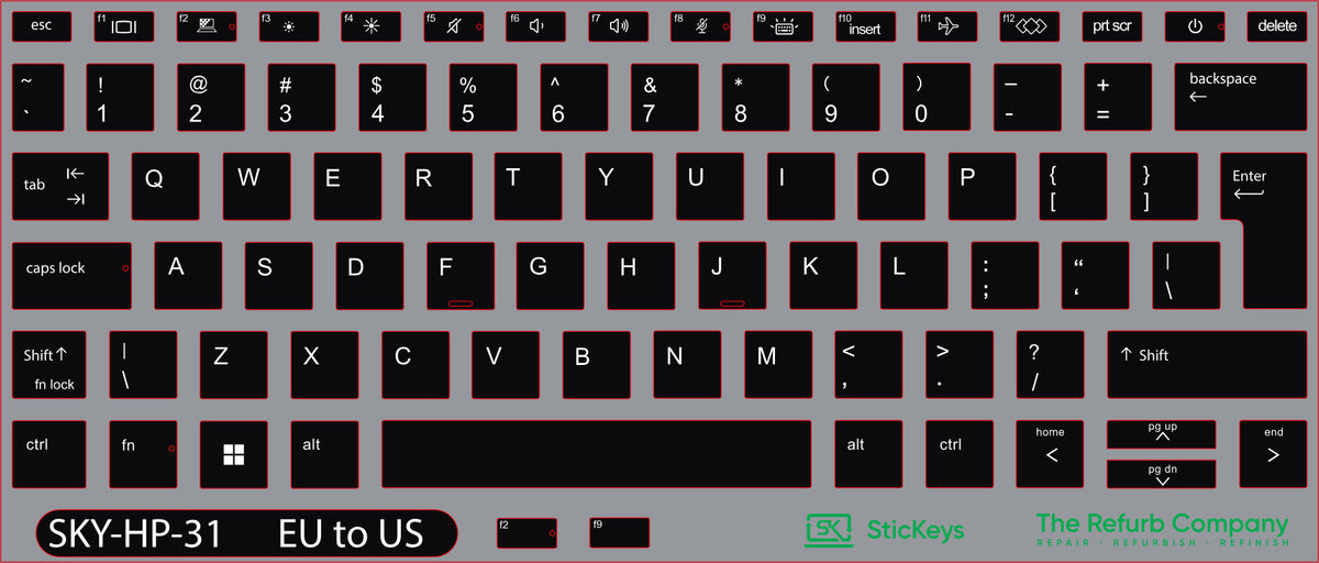 SticKeys for HP EliteBook 830 G7, G8,  x360 830 G7/G8, 430 G8, 630 G7/G8/G10