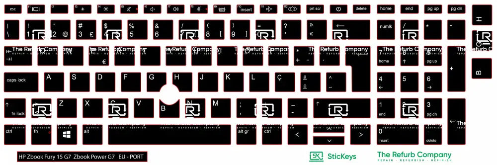 SticKeys® for HP Zbook Fury 15 G7 / ZBook Power G7, G8
