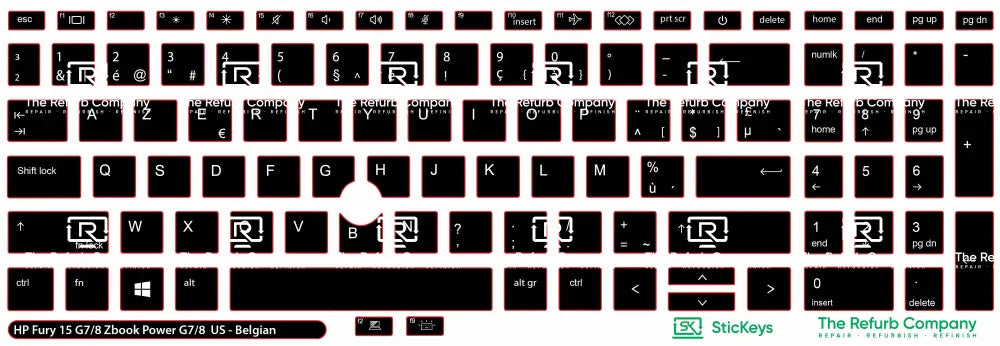 SticKeys® for HP Zbook Fury 15 G7 / ZBook Power G7, G8