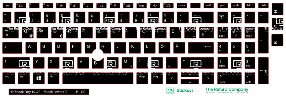SticKeys® for HP Zbook Fury 15 G7 / ZBook Power G7, G8