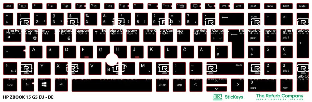 SticKeys® for HP Zbook 15 G5, G6 /  17 G5, G6